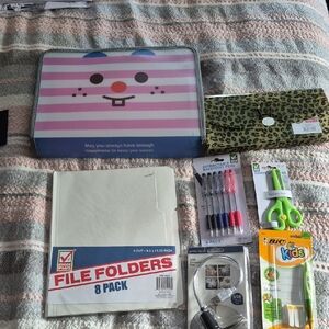 Striped Pink and Blue Storage Box